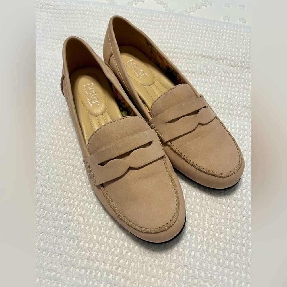 Hotter Comfort Comcept Sorbet Nubuck Loafers Women’s Size US 8.5 EUR 40 Beige